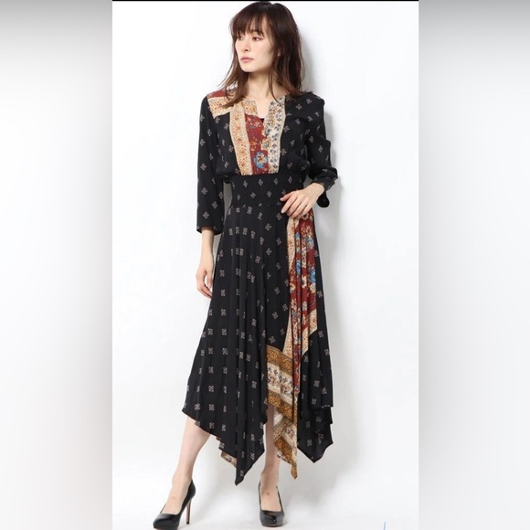 NWT DESIGUAL Women’s Gelia Bohemian Handkerchief Midi Dress Size 40 US 6 - Picture 2 of 10